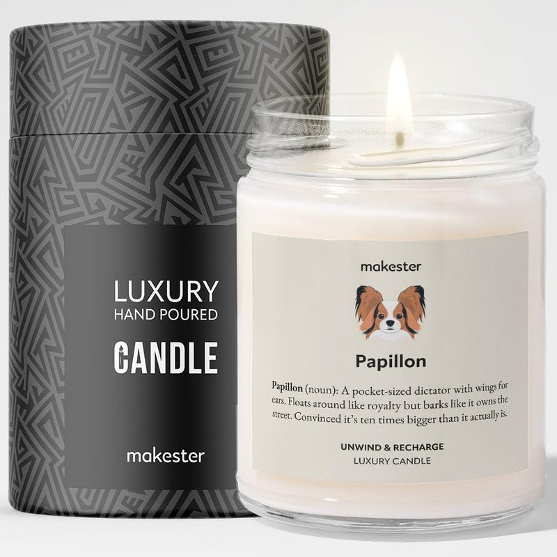 Papillon Gifts - Luxury Soy Wax Candle - Vanilla, Jasmine, Sugared Almond - Makester